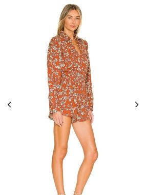 Revolve Lovers + Friends Olivia romper in Zoe rust floral